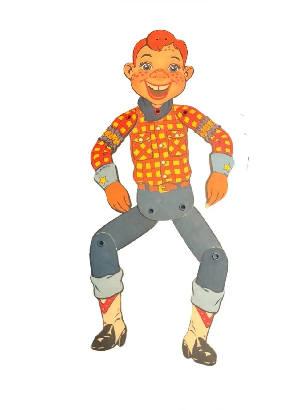 Vintage Howdy Doody Paper Puppet Marionette Doll Toy